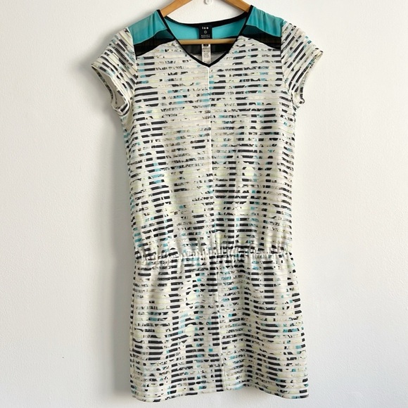 Barney’s New York Mini Dress Short Sleeve Striped Mesh - Picture 1 of 11